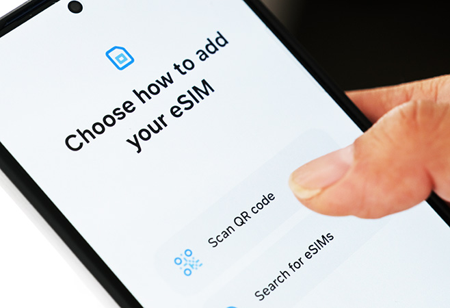 An option to adding eSIM on Android smartphone