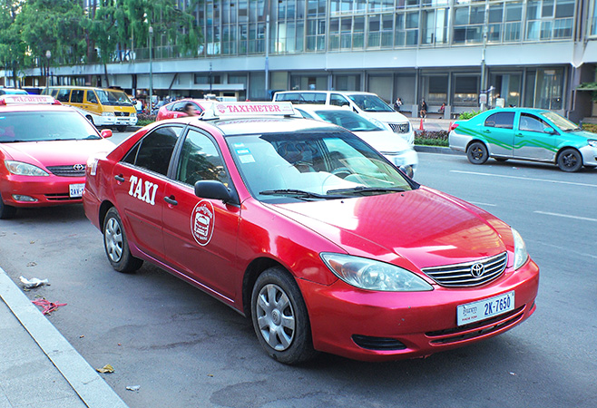 Taxi at the street Phnom Penh, Cambodia
