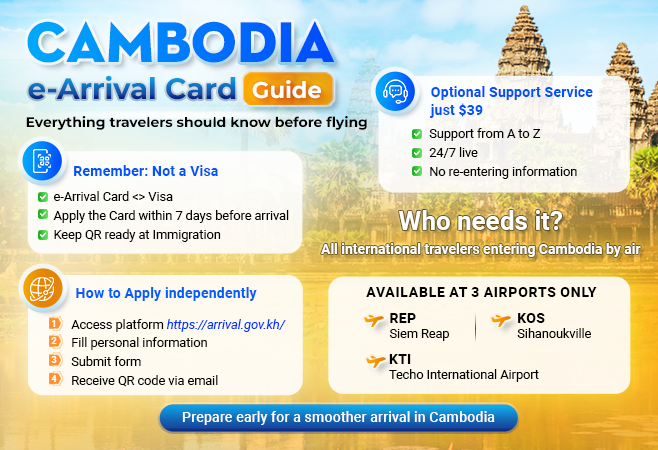 Cambodia e-Arrival Card for international travelers Cambodia e-Arrival Card for international travelers